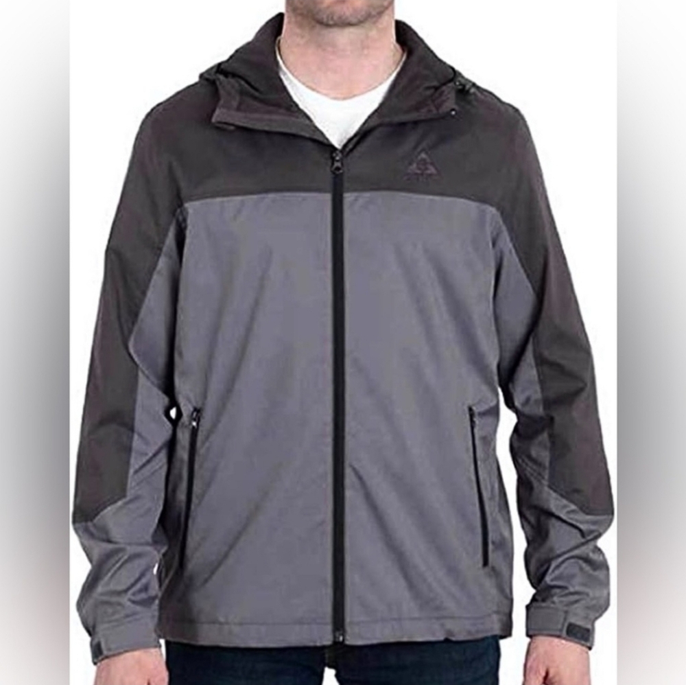 GERRY Black Grey Lightweight Hooded Windbreaker Jacket Size XXL